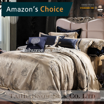 Taihu Snow yarn dyed luxury jacquard silk bedding set silk comforter set